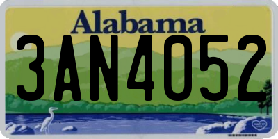 AL license plate 3AN4052