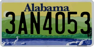 AL license plate 3AN4053