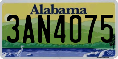 AL license plate 3AN4075