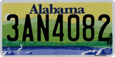AL license plate 3AN4082