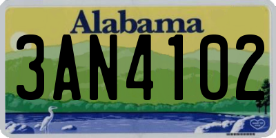 AL license plate 3AN4102