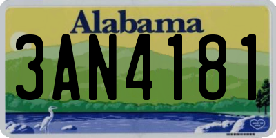 AL license plate 3AN4181