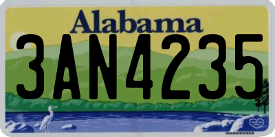 AL license plate 3AN4235