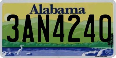 AL license plate 3AN4240