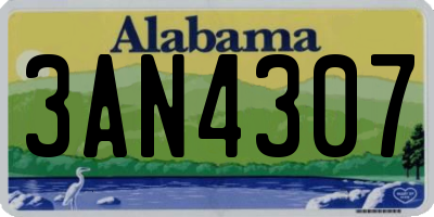 AL license plate 3AN4307
