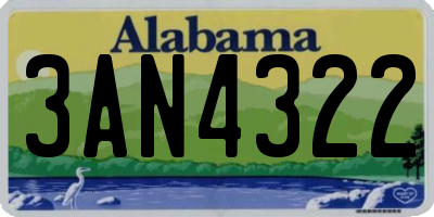 AL license plate 3AN4322