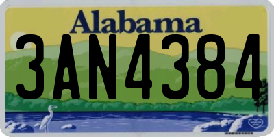 AL license plate 3AN4384