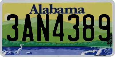 AL license plate 3AN4389