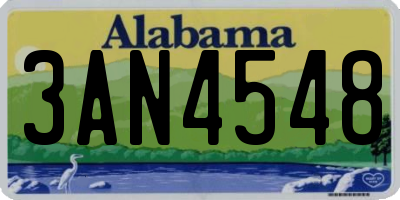 AL license plate 3AN4548