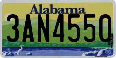 AL license plate 3AN4550