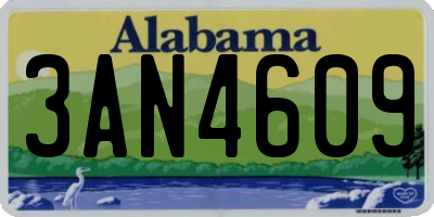 AL license plate 3AN4609