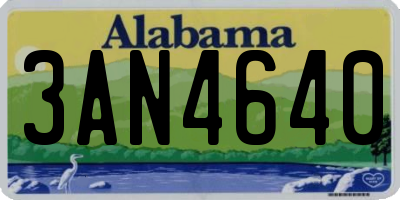 AL license plate 3AN4640