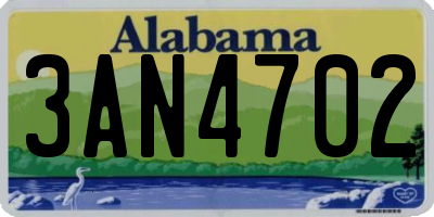 AL license plate 3AN4702