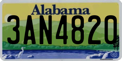 AL license plate 3AN4820