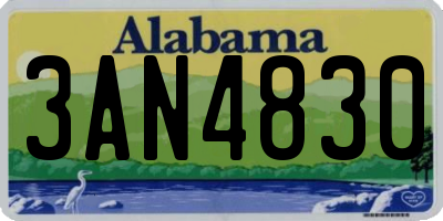 AL license plate 3AN4830