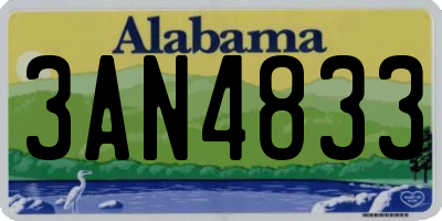 AL license plate 3AN4833