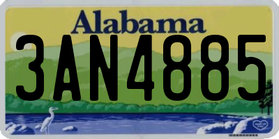 AL license plate 3AN4885