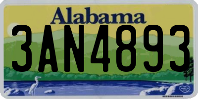 AL license plate 3AN4893