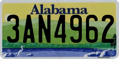 AL license plate 3AN4962