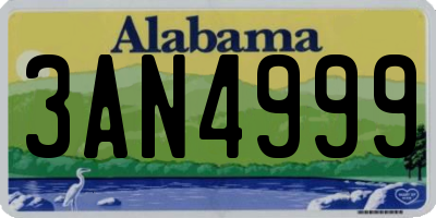 AL license plate 3AN4999