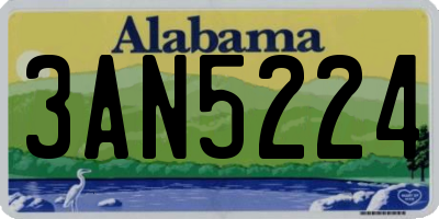AL license plate 3AN5224