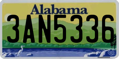 AL license plate 3AN5336