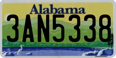 AL license plate 3AN5338
