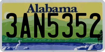 AL license plate 3AN5352