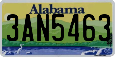 AL license plate 3AN5463