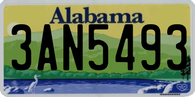 AL license plate 3AN5493