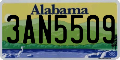 AL license plate 3AN5509