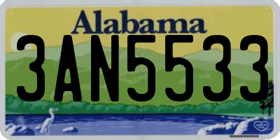AL license plate 3AN5533