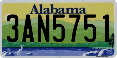 AL license plate 3AN5751
