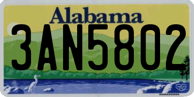 AL license plate 3AN5802
