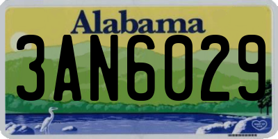 AL license plate 3AN6029