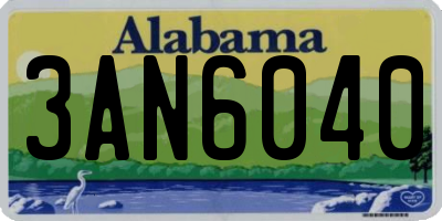 AL license plate 3AN6040