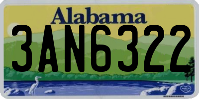 AL license plate 3AN6322