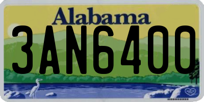 AL license plate 3AN6400