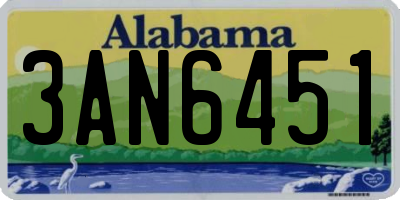 AL license plate 3AN6451