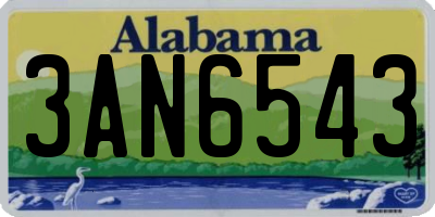 AL license plate 3AN6543
