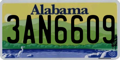 AL license plate 3AN6609