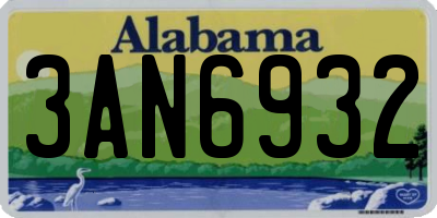 AL license plate 3AN6932