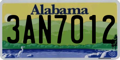 AL license plate 3AN7012