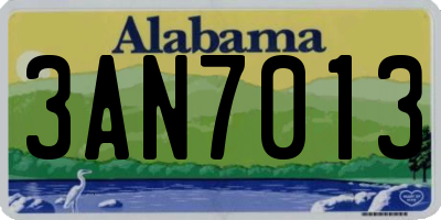 AL license plate 3AN7013