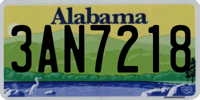 AL license plate 3AN7218