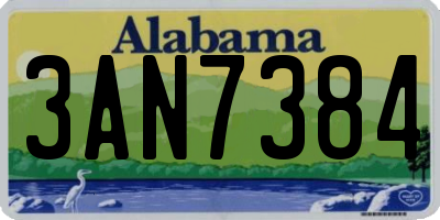 AL license plate 3AN7384