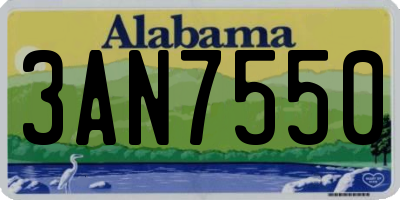 AL license plate 3AN7550