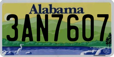 AL license plate 3AN7607