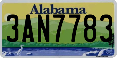 AL license plate 3AN7783