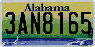 AL license plate 3AN8165